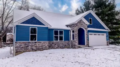 Exterior angle view - custom home in Tallmadge Ohio