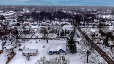 Aerial overhead view - custom home in Tallmadge Ohio