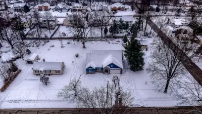 Aerial top view - custom home in Tallmadge Ohio