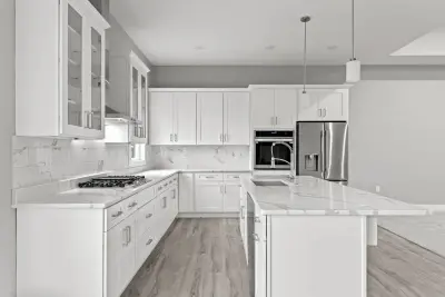 Kitchen countertops and backsplash - custom home in Tallmadge Ohio