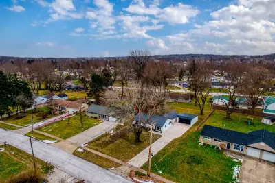 Aerial overhead angle alternate - custom home in Twinsburg Ohio