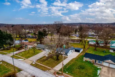 Aerial overhead angle - custom home in Twinsburg Ohio