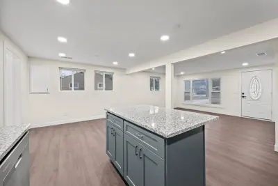 Kitchen, dining, and living open concept - custom home in Twinsburg Ohio