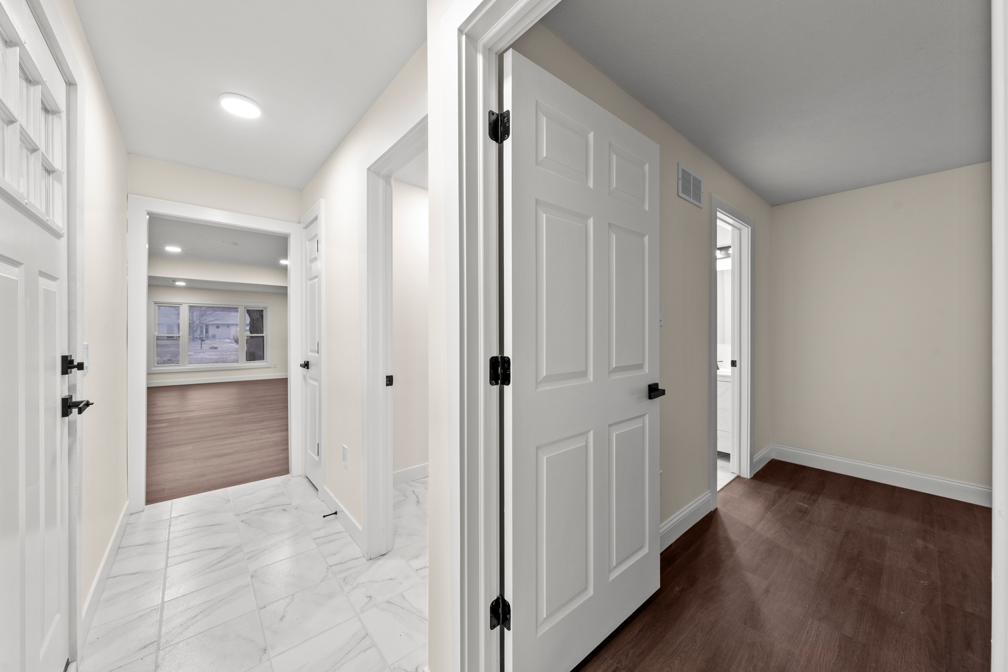 Beautiful home exterior at dusk